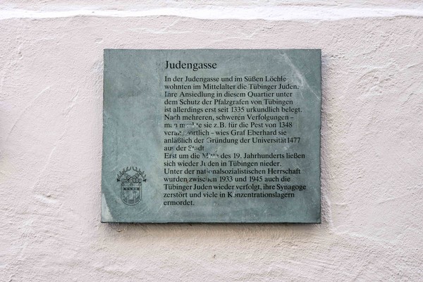 Schild in der Judengasse Tübingen